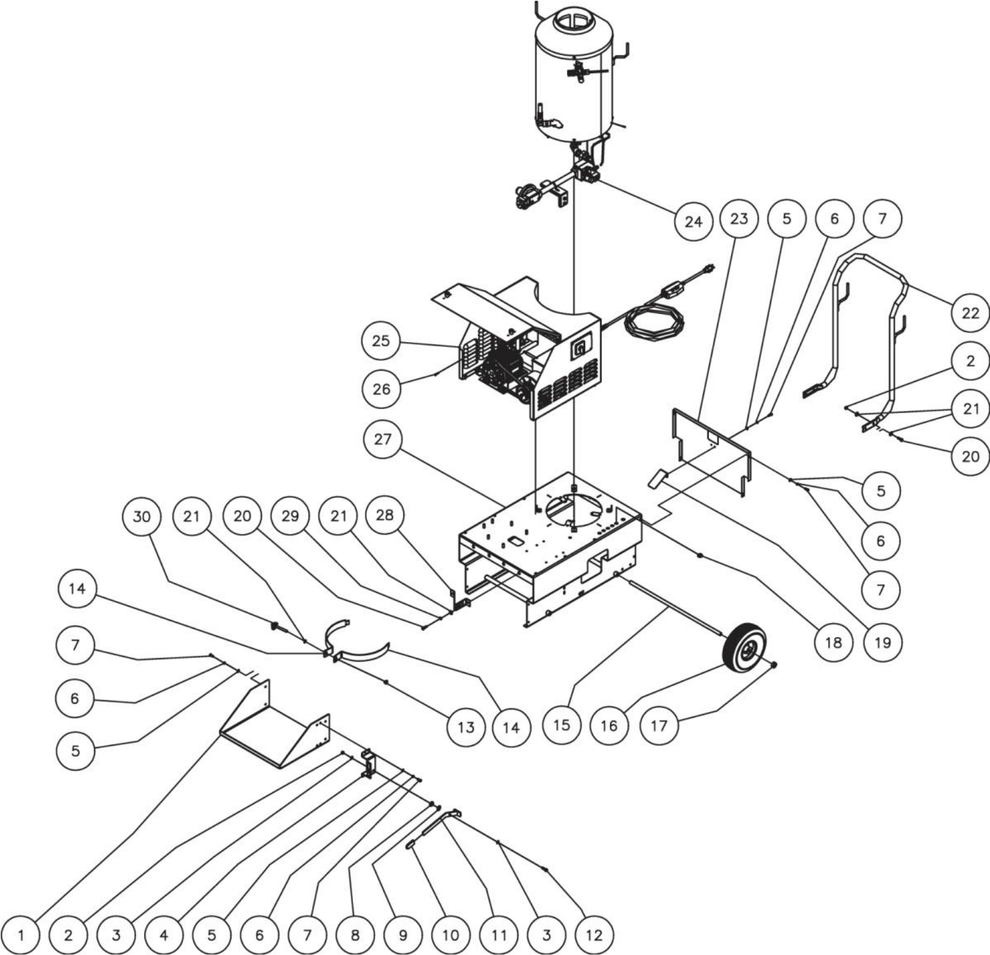 HLP-0703-2M10, HLP-1502-2M10, DH-0703-LP2E1A0, DH-1502-LP2E1A0 Frame Assembly Parts by Mi-T-M