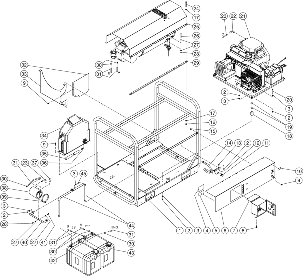 HS Series Gasoline Models Unit Assembly Parts by Mi-T-M