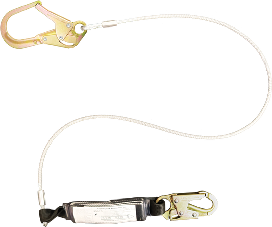474A 6' Shock Absorbing webbing lanyard Yellow by FrenchCreek Production