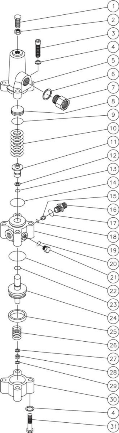 HS-3504-0MGK, HS-3504-0MGV Unloader Assembly Parts by Mi-T-M