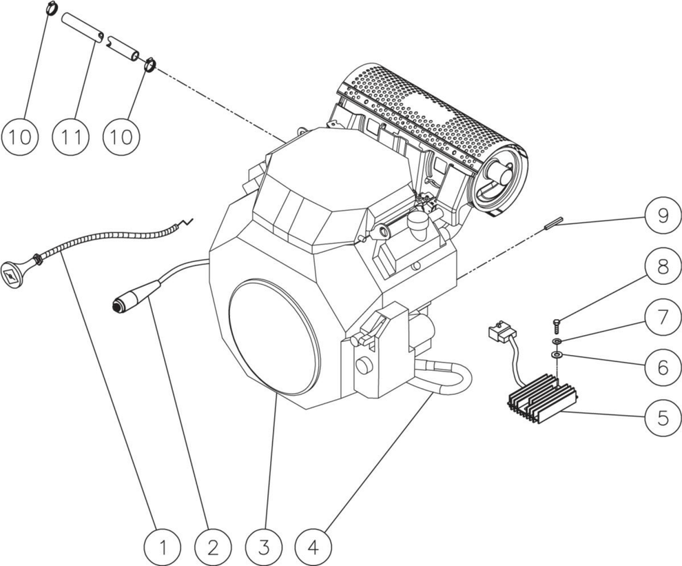 HS-3505-1MGH (sn:0-15011230), (sn:15011231-15022138) Engine Assembly Parts by Mi-T-M