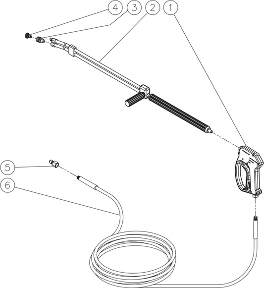 HS-3506-1MGK (sn:0-99999999), HS-4004-1MAH, HS-4004-1MAK Gun/Wand/Hose Assembly Parts by Mi-T-M