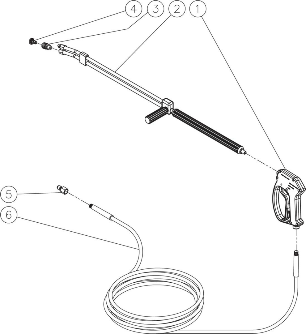 HS-3506-1MGK (sn:0-99999999), HS-4004-1MAH, HS-4004-1MAK Gun/Wand/Hose Assembly Parts by Mi-T-M