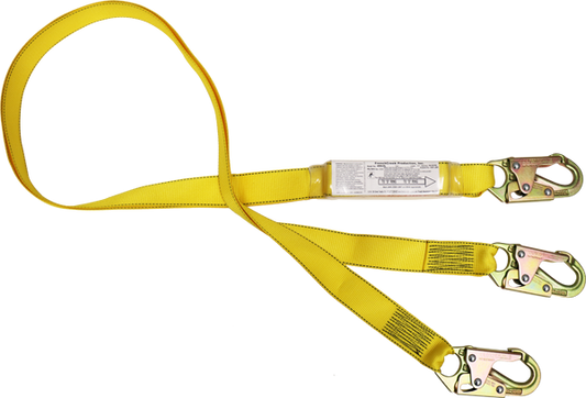 490A-DL 6' Dual leg shock webbing absorbing lanyard.  Yellow by FrenchCreek Production