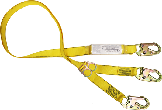 490ADLDD 6' Dual leg shock webbing absorbing lanyard.  Yellow by FrenchCreek Production
