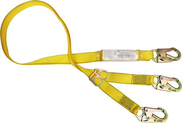 490ADLDD 6' Dual leg shock webbing absorbing lanyard.  Yellow by FrenchCreek Production