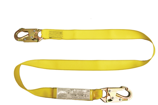 490A 6' single leg shock webbing absorbing lanyard.   Yellow by FrenchCreek Production