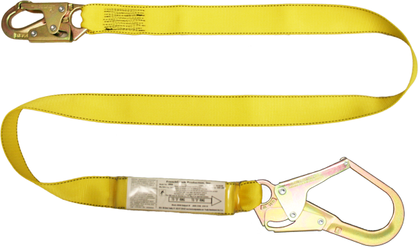 494A 6' single leg shock webbing absorbing lanyard.   Yellow by FrenchCreek Production