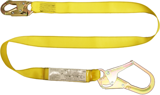 494A 6' single leg shock webbing absorbing lanyard.   Yellow by FrenchCreek Production