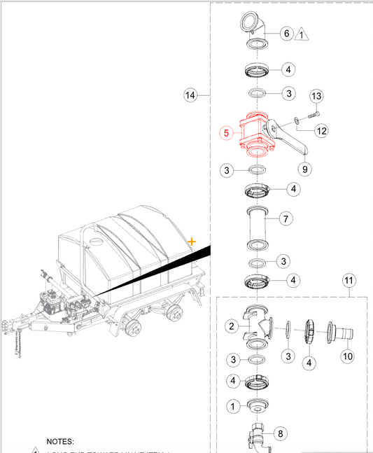 Multiquip 49666 genuine OEM 2-inch FP 2-way valve for WT5C water trailer manifold assembly