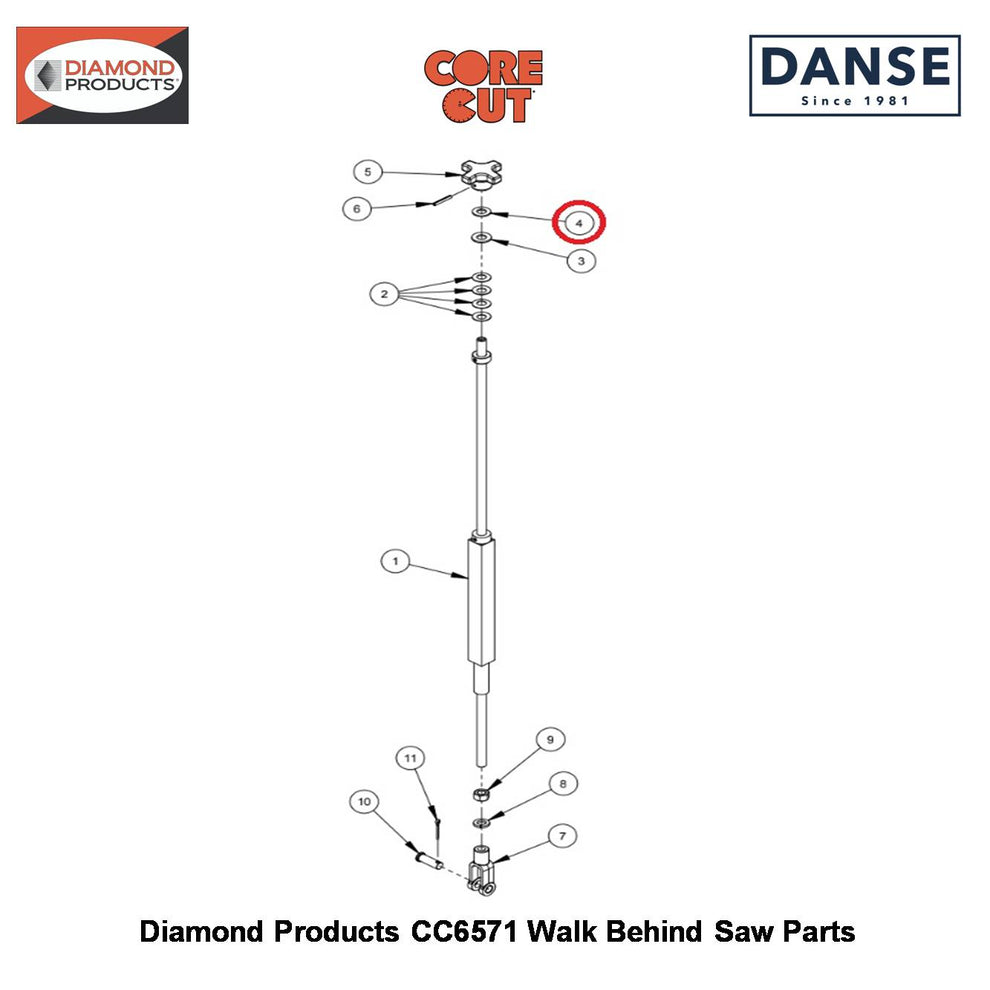 1/2 Friction Washer-nylon 2900239 Fits Core Cut CC6571 Walk Behind Saw By Diamond Products