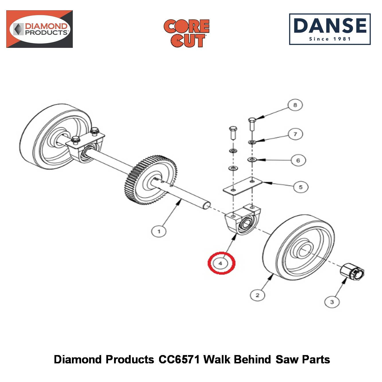BEARING 1-1/4PILLOW Block Tapped Base Style W/ 90 Deg 2500158 Fits Core Cut CC6571 Walk Behind Saw By Diamond Products