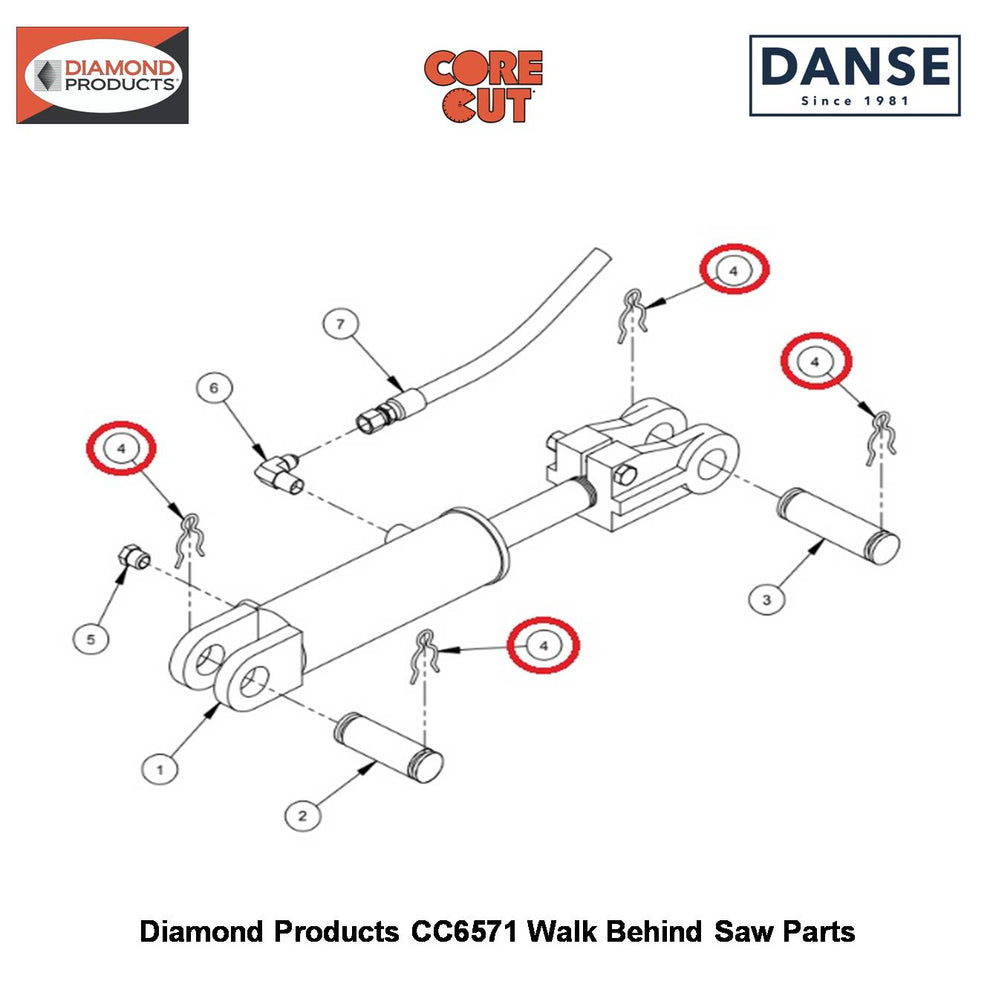 3/4" Hairpin Clip 2900064 Fits Core Cut CC6571 Walk Behind Saw By Diamond Products