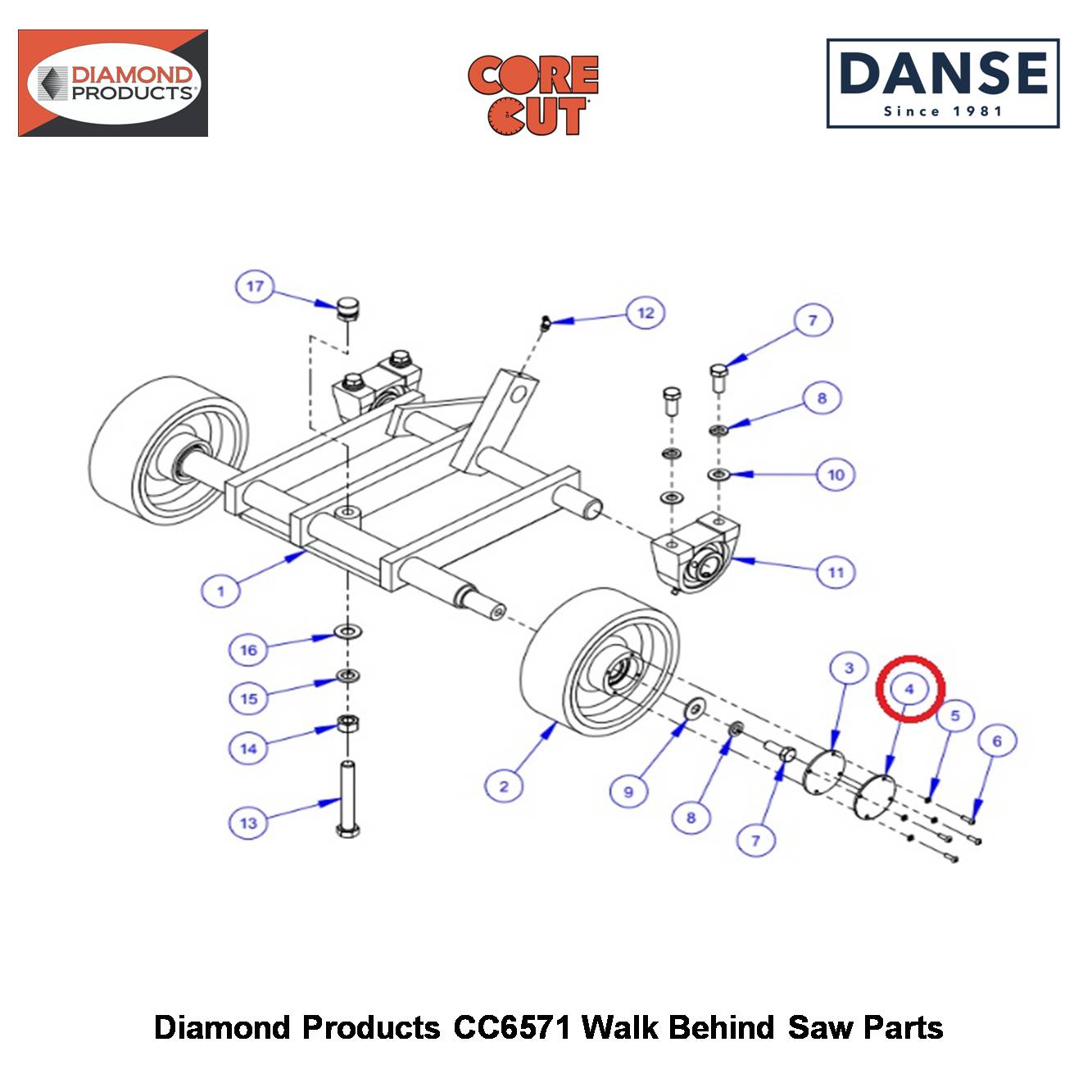 Wheel Cover (CC6560XLS) 6010536 Fits Core Cut CC6571 Walk Behind Saw By Diamond Products