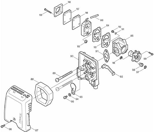 RBC252 String Trimmer Assembly Parts 3  by Makita