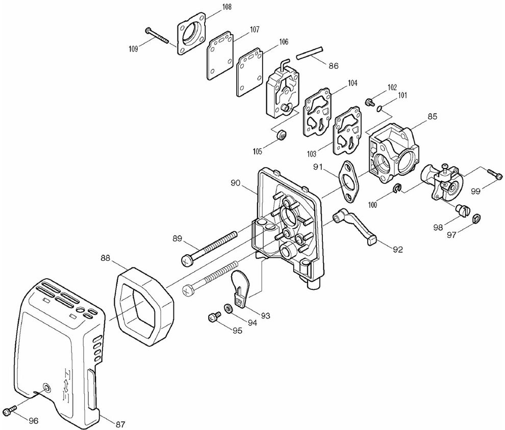 RBC252 String Trimmer Assembly Parts 3  by Makita