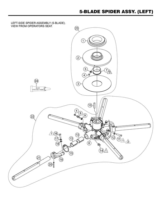 HHXDF4 HHXDF5 5-Blade Spider Assembly (Left)