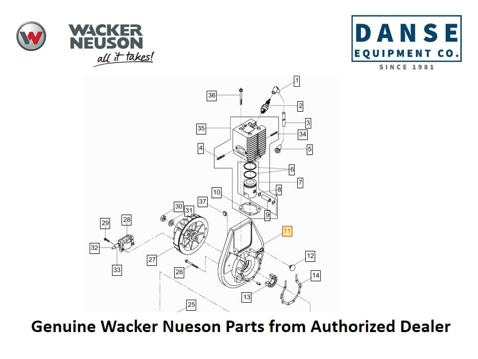 5000045035 Crank Case Complete fits BS500S BS500 Vibratory Rammers by Wacker Neuson