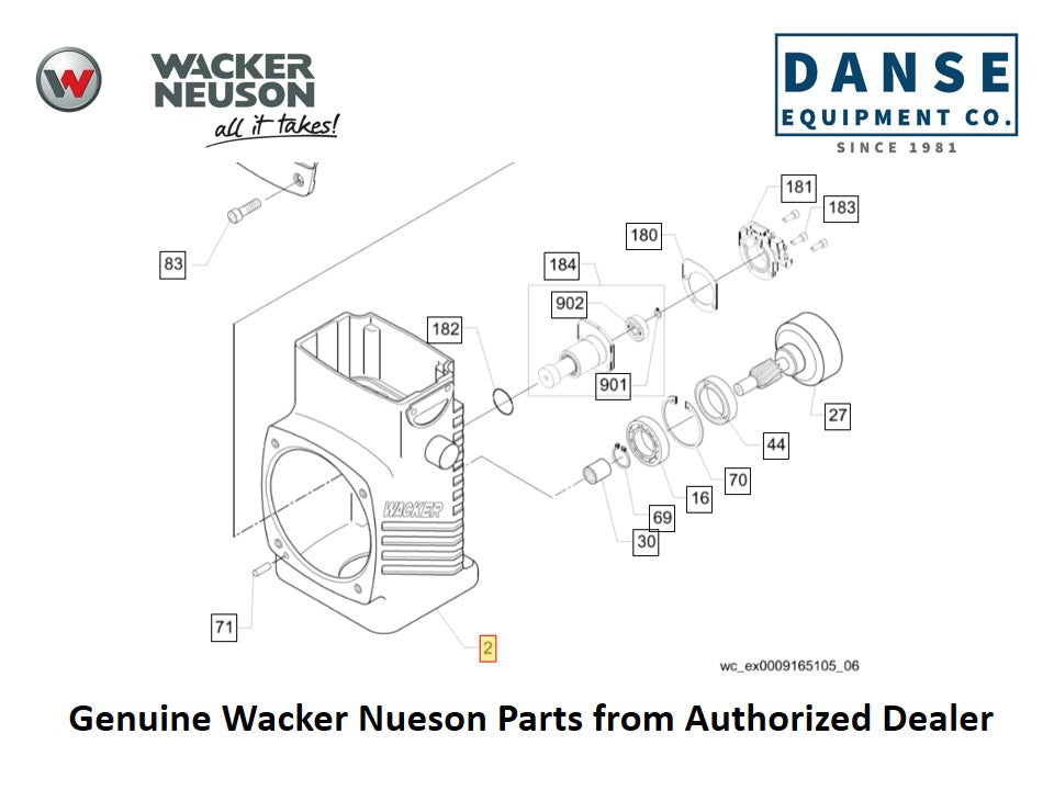 5000119525 Crank Case Complete fits BS500-oi Vibratory Rammers by Wacker Neuson