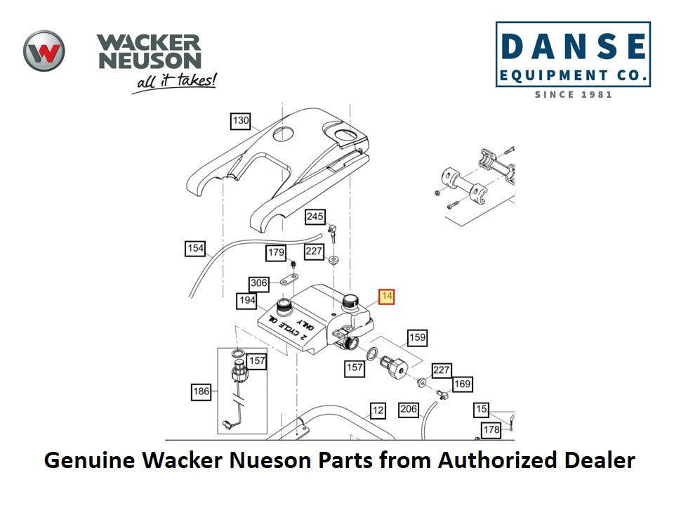 5000192637 Fuel Tank fits BS70-2  BS70-2i Vibratory Rammers by Wacker Neuson