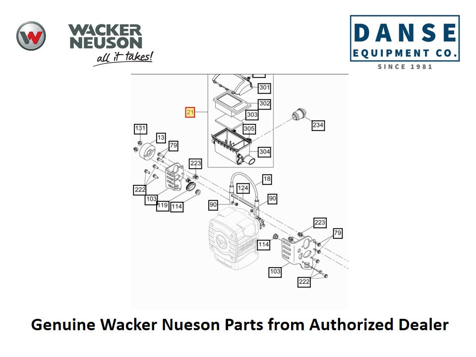 5000164400 Air Filter fits BS70-2 EU BS70-2 BS70-2i EU Vibratory Rammers by Wacker Neuson