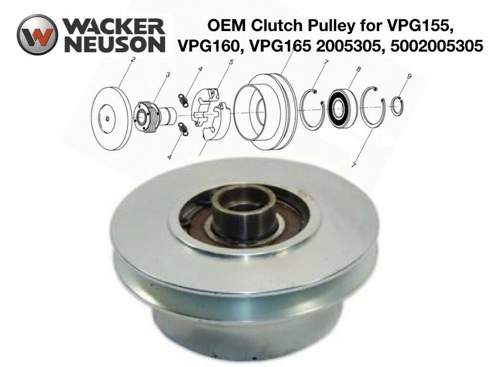 Clutch Pulley for Wacker Neuson VPG155 VPG160 VPG165 Compactor 2005305 5002005305