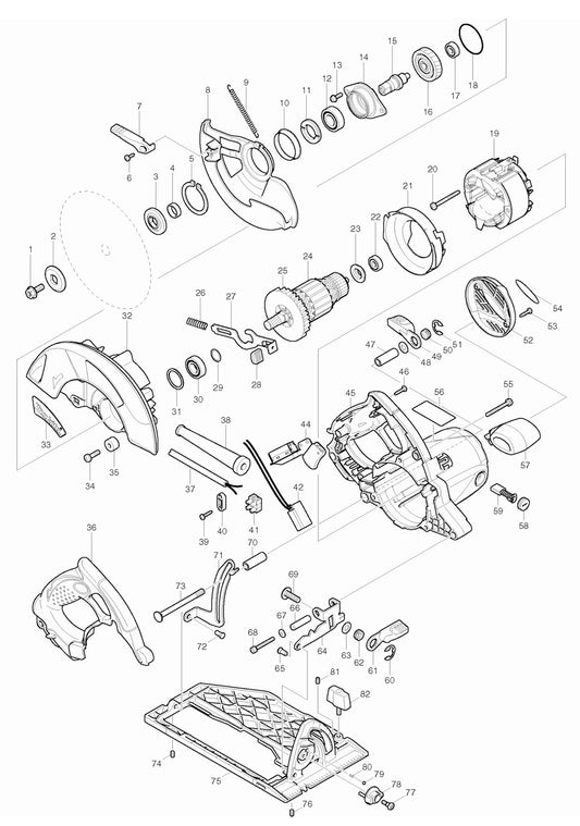 5007MGA Magnesium Circular Saw Assembly Parts