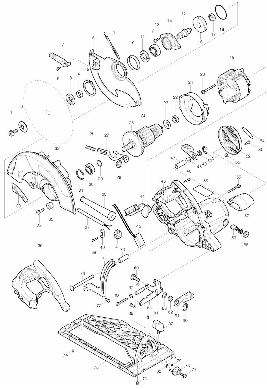 5008MGA 8‑1/4 Circular Saw Assembly parts By Makita
