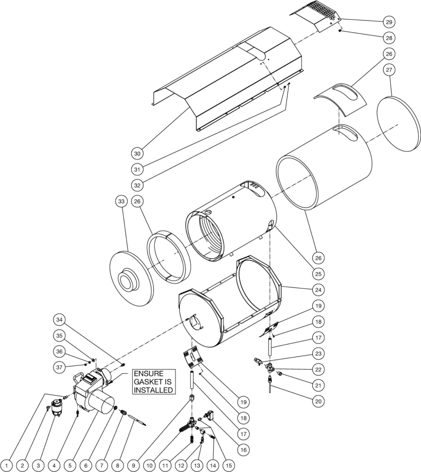 HS-4004-1MAK (sn:0-99999999) Heat Exchange Assembly Parts by Mi-T-M