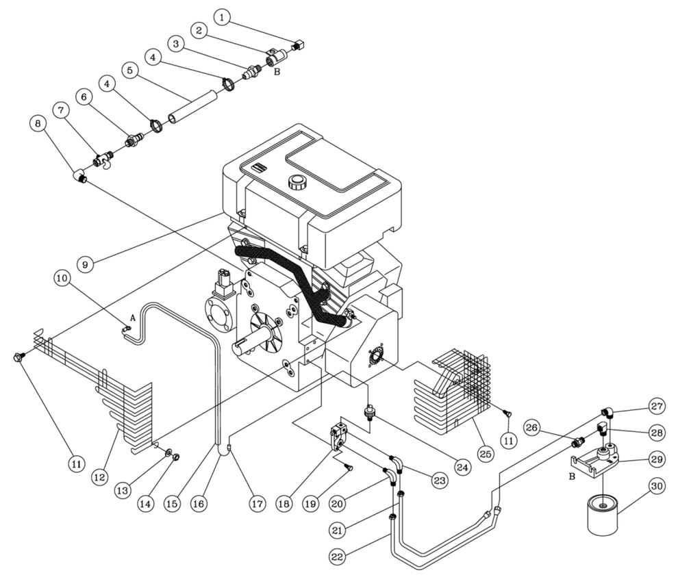 HS-2505-CMV1, HS-3005-CMV1 Engine Assembly Parts by Mi-T-M