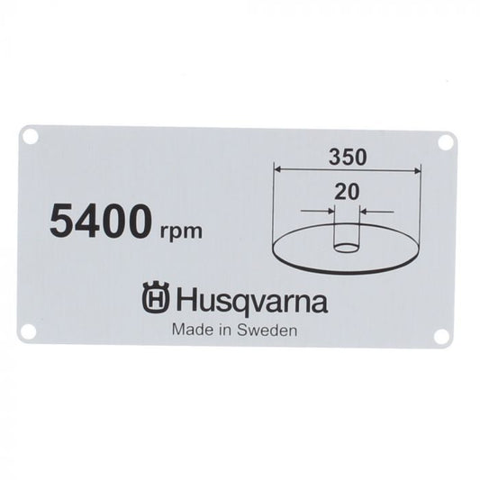 Label 14&quot;, Dia 20 mm 506284112 For Husqvarna K30, K760 Disc Cutters