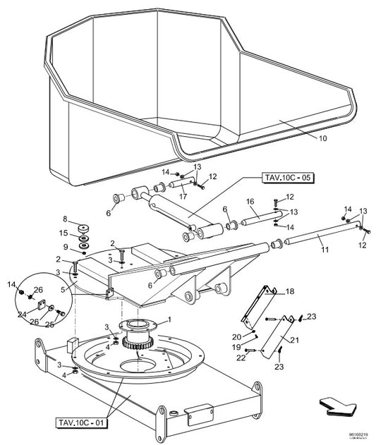 10C-03 3-Way Tipping Bucket Hutter Assembly Parts-ATD3300 By Allen Engineering
