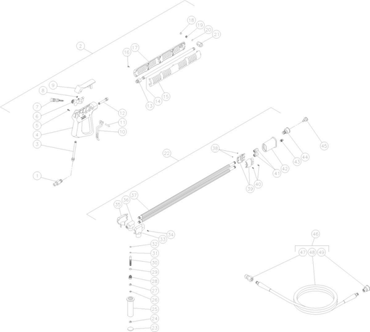 HS-3005-CMK0, HS-3005-DMK0 Gun/Wand/Hose Assembly Parts by Mi-T-M