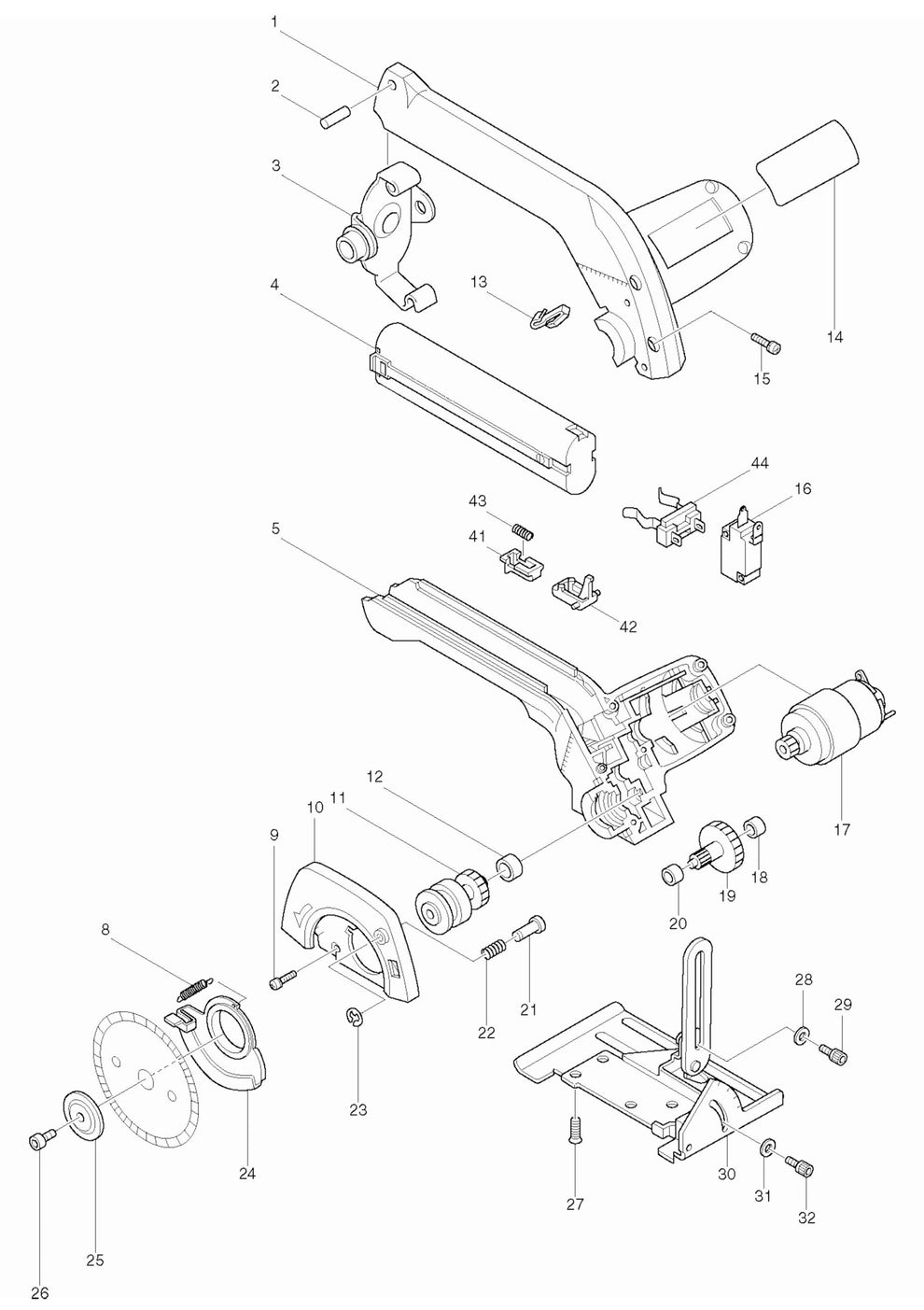 5090D Circular Saw Assembly Parts