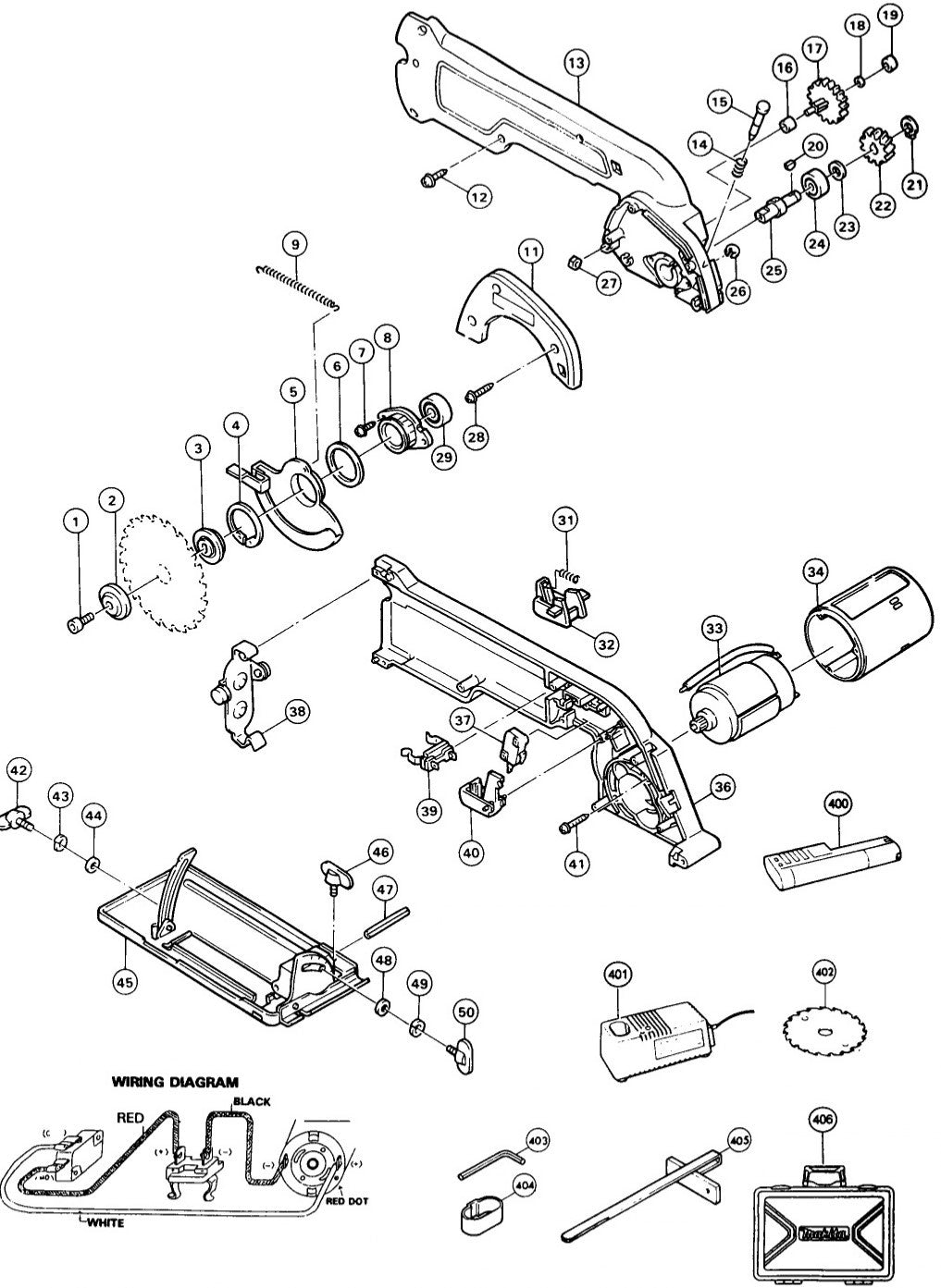 5092DW Cordless Circular saw Assembly parts By Makita