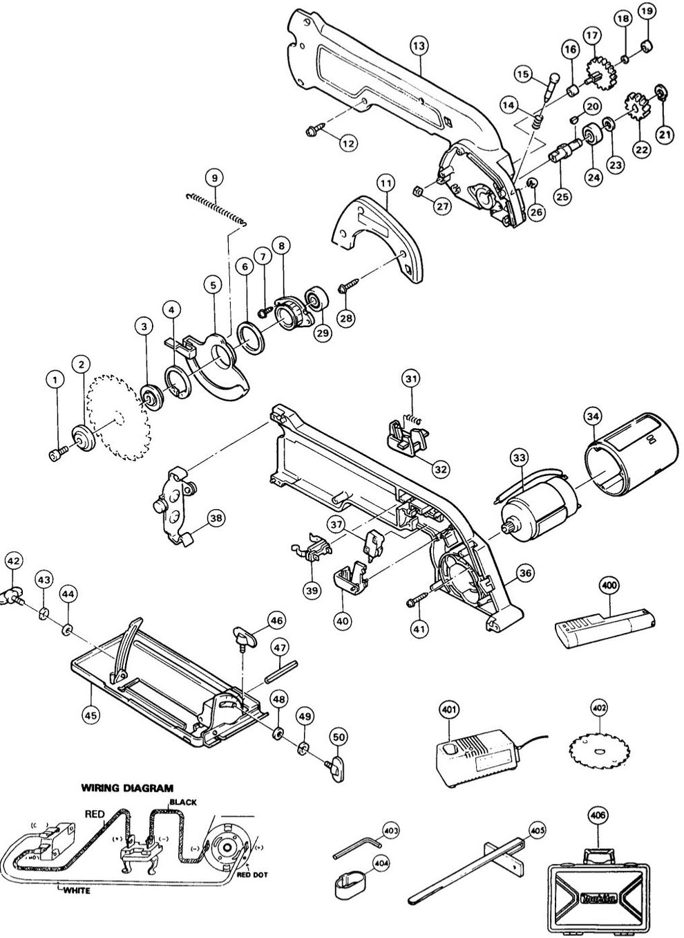 5092DW Cordless Circular saw Assembly parts By Makita