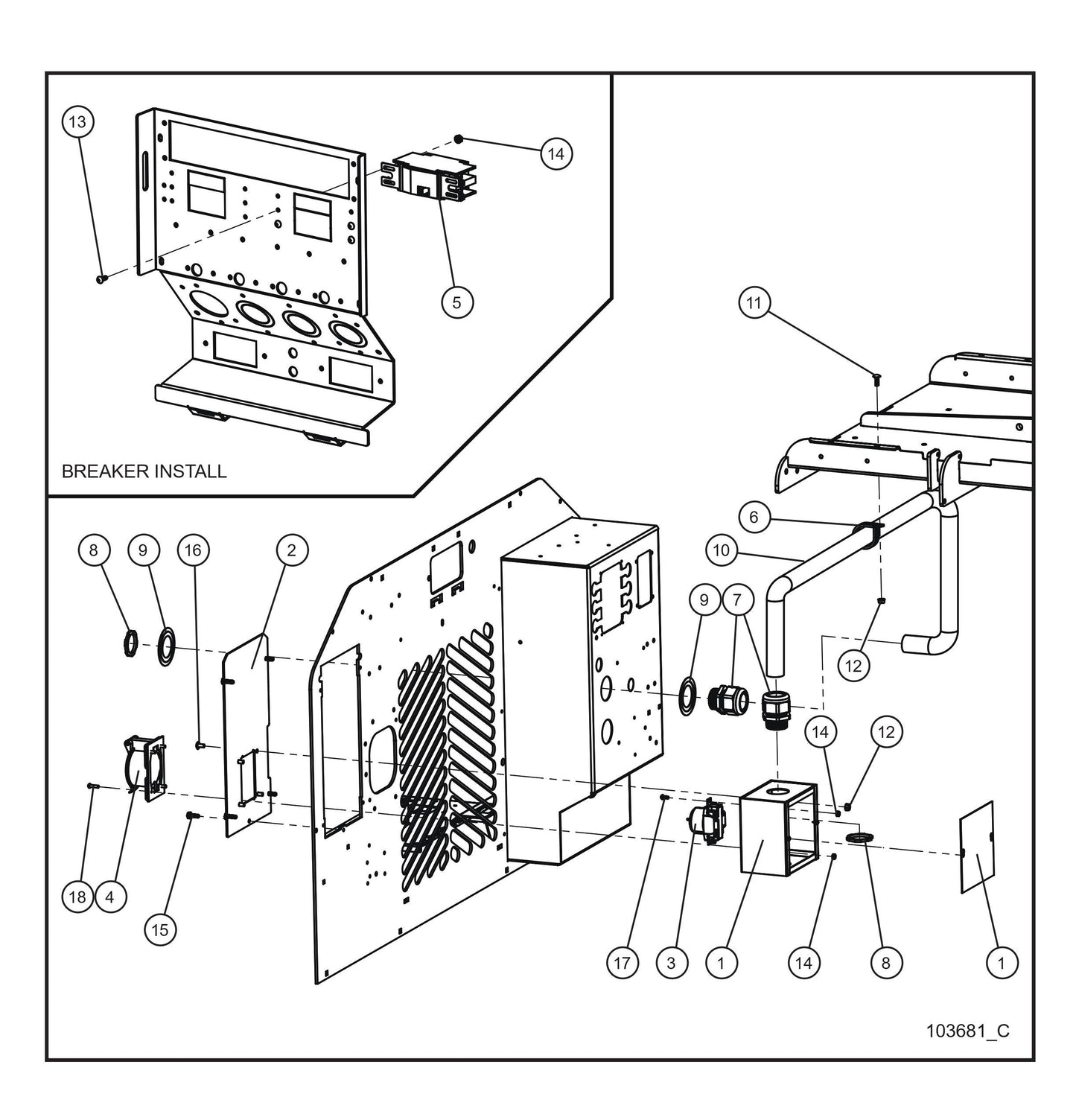 50AMP Rear Receptacle w/Cover Parts By Allmand