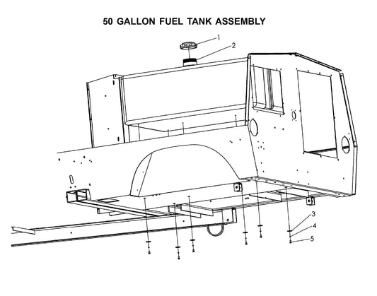Maxi-Lite Laydown 15-20KW-50 Gallon Fuel Tank Assembly Parts By Allmand