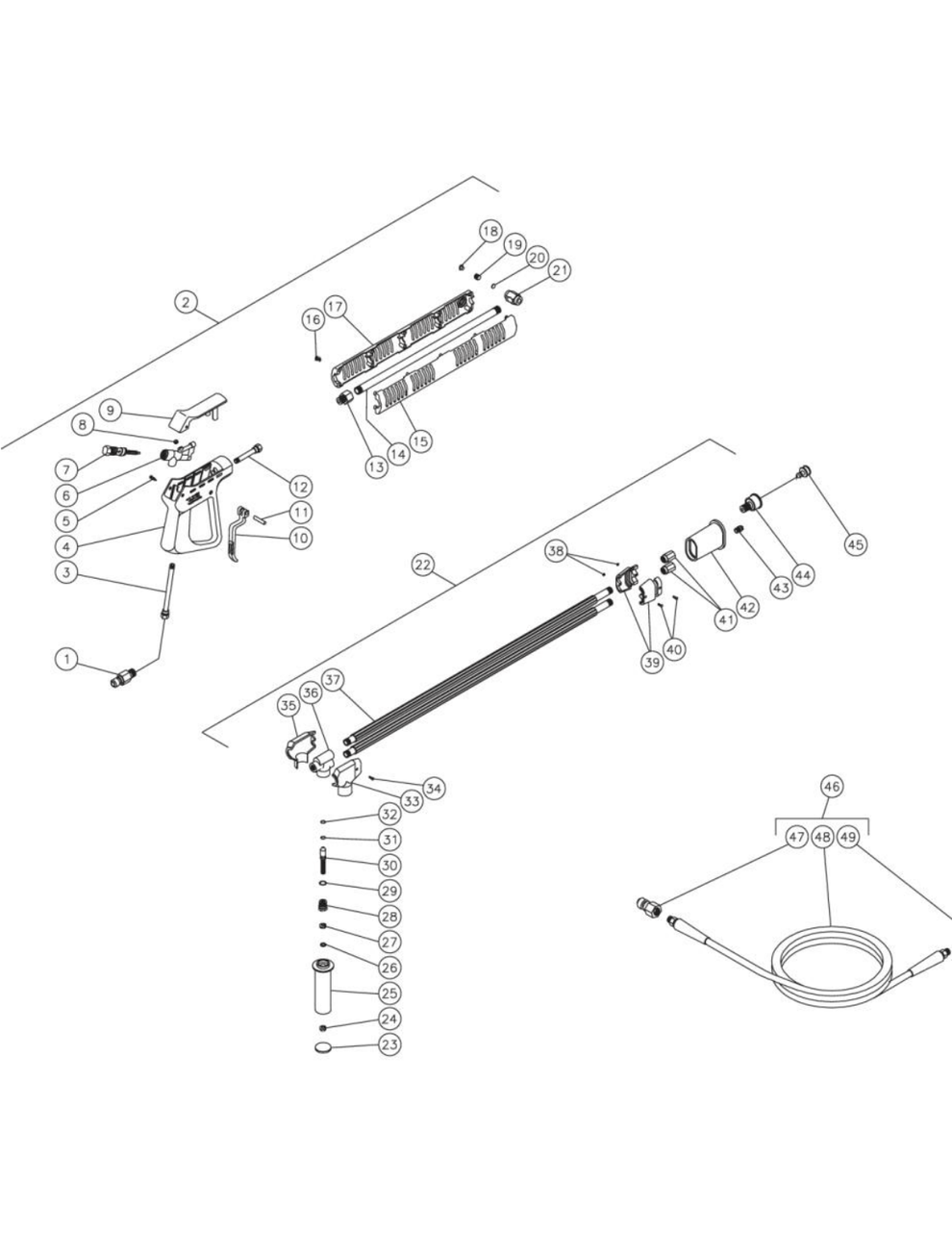 HS-3005-CMV2 (sn:0-99999999) Gun/Wand/Hose Assembly Parts by Mi-T-M