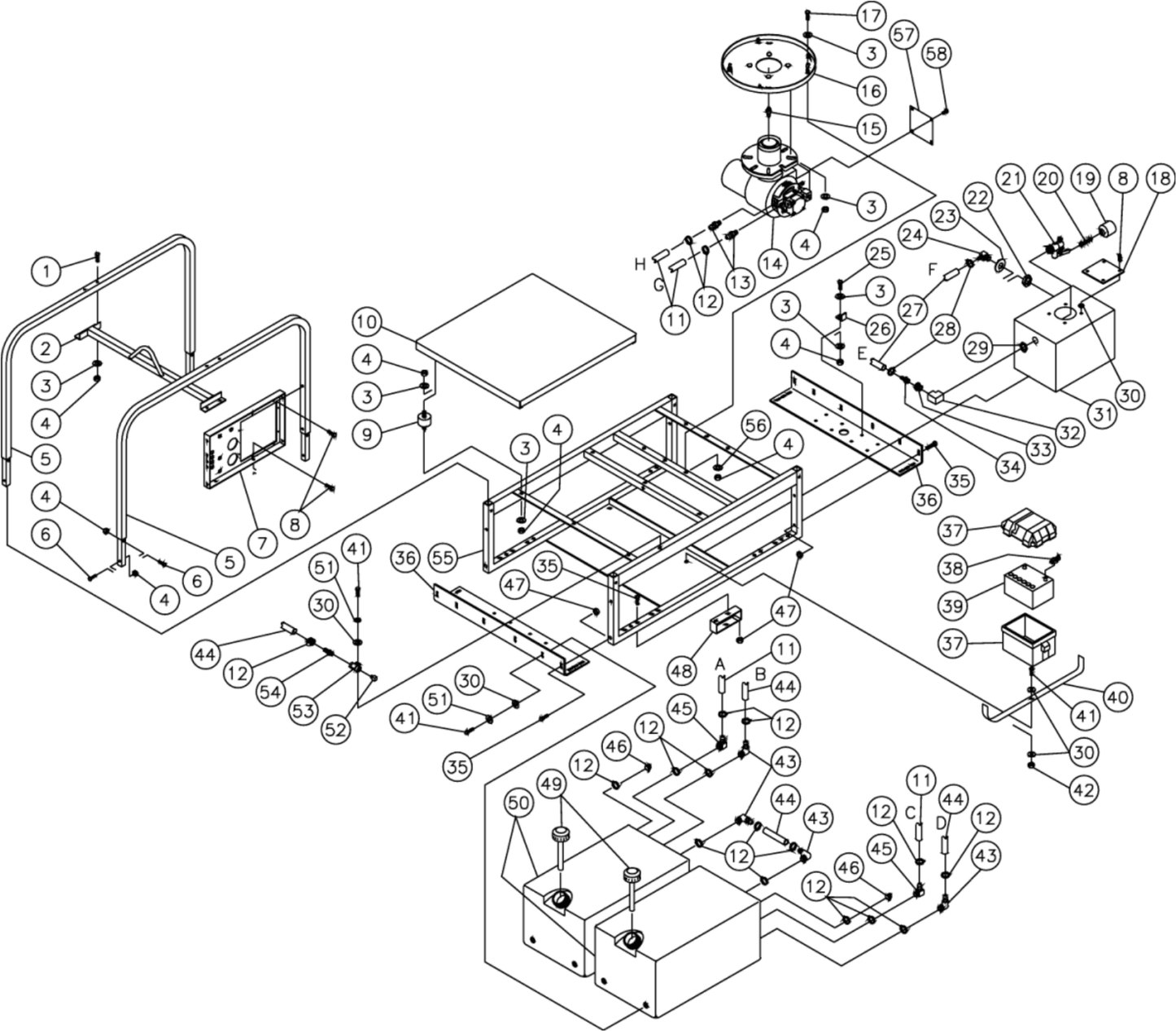 HS-3005-DMK0, HS-3006-DMK0 Frame Assembly Parts by Mi-T-M