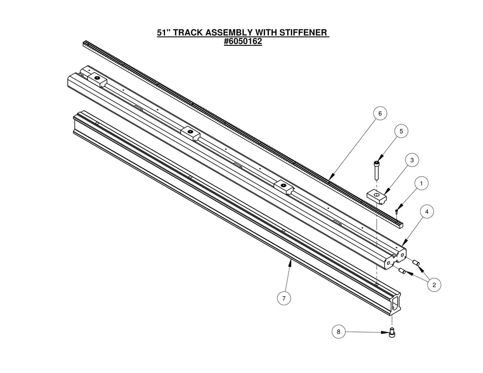 CC1600 51" Track Assembly With Stiffener