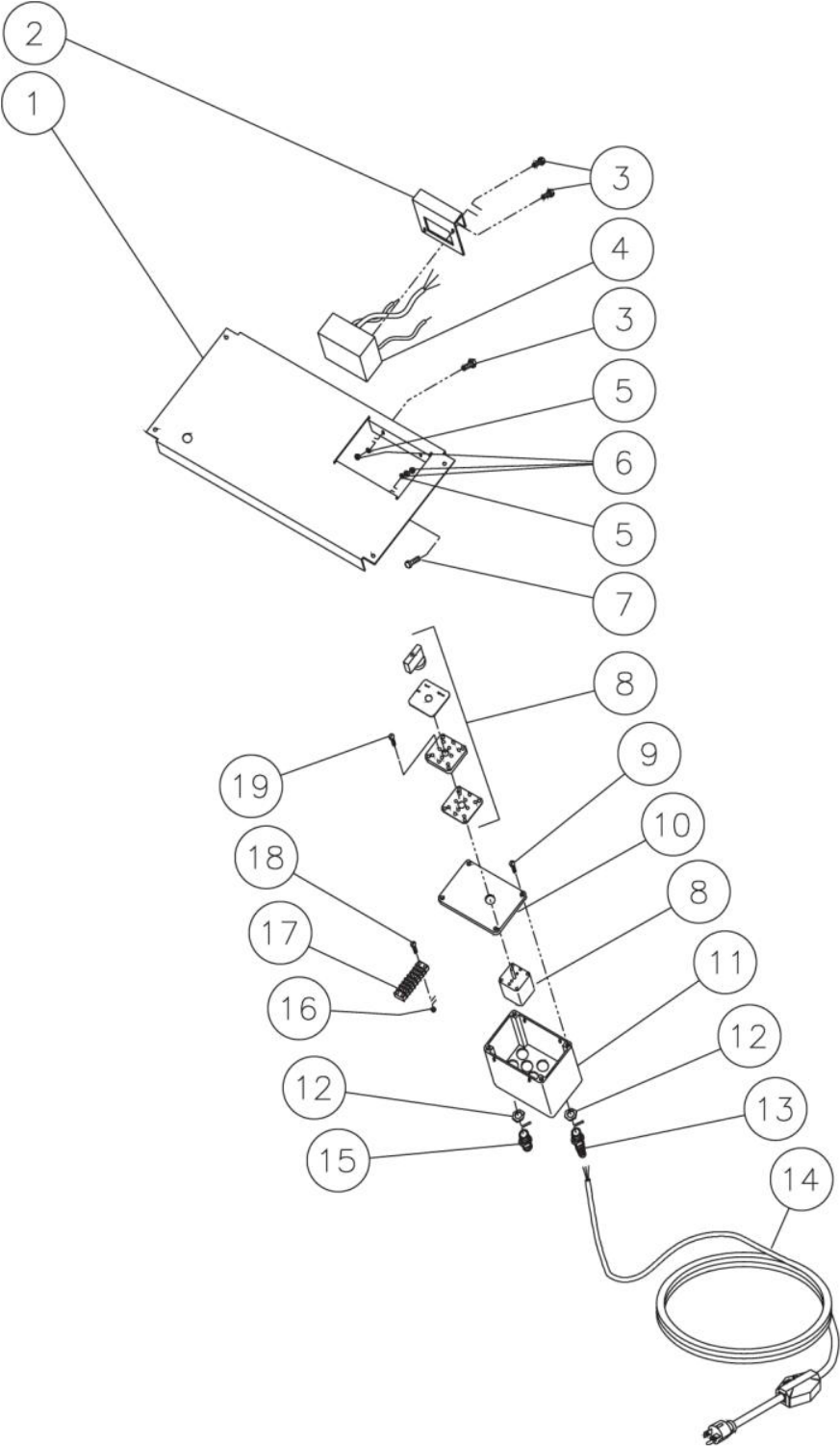 HSE-1002-0M10/0M11/2M11/SM12, HSE-1502-0M10, HSE-2003-0M10 Control Panel Assembly Parts by Mi-T-M