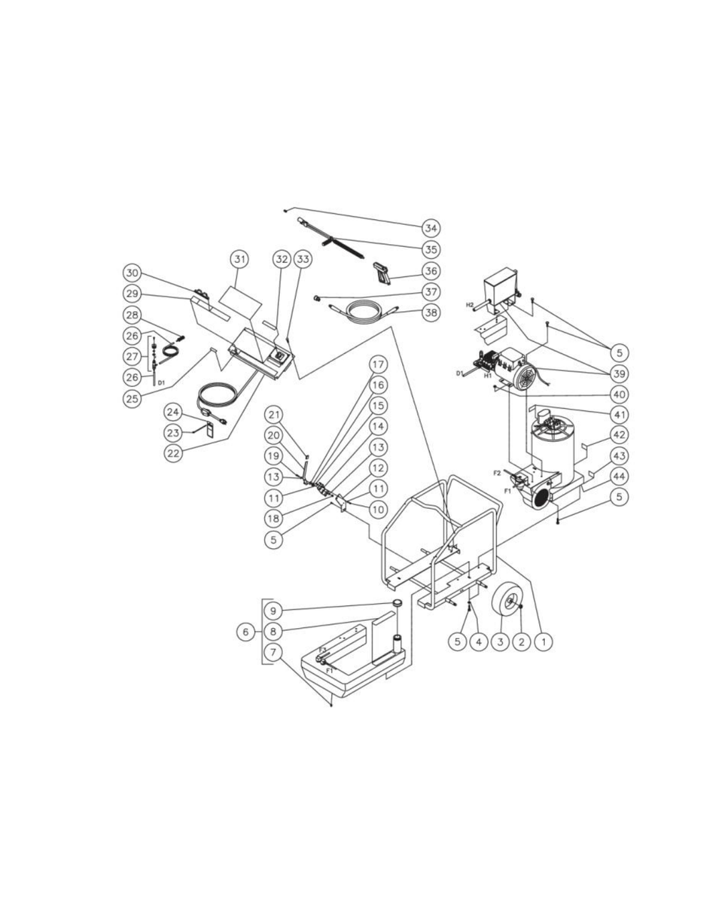 HSE-1002-0M10, HSE-1502-0M10, HSE-2003-0M10 (sn:15007892-15053033) Frame Assembly Parts by Mi-T-M