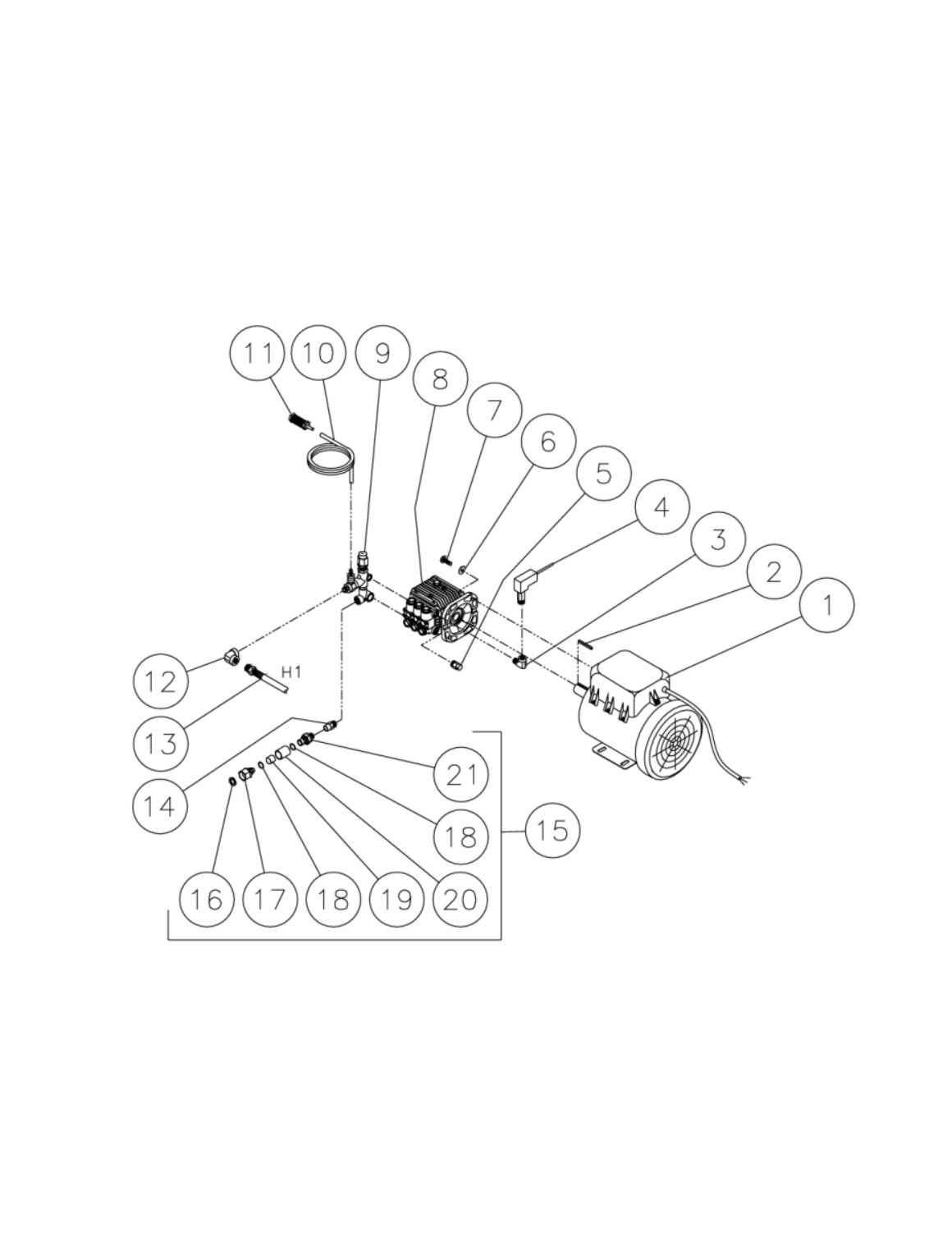 HSE-1002-2M11 Motor/Pump Assembly Parts by Mi-T-M