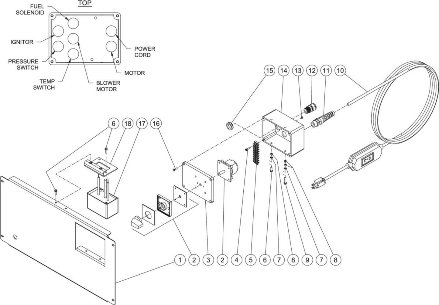 HSE-1002-2M11 (sn:15071603-99999999), HSE-1502-2M10 (sn:15071603-99999999) Control Panel Assembly Parts by Mi-T-M