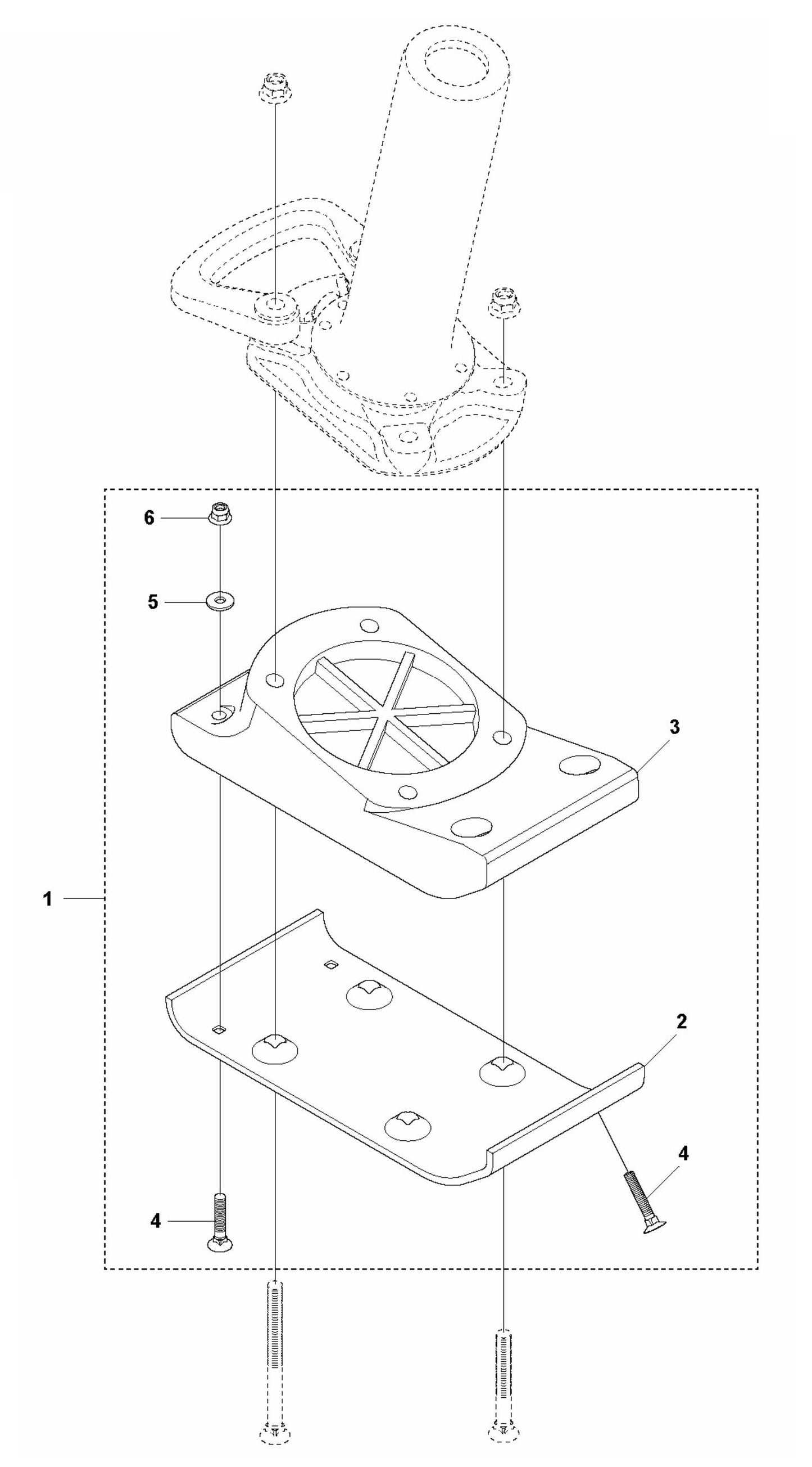LT 5005 Foot 150 mm Assembly Parts by Husqvarna