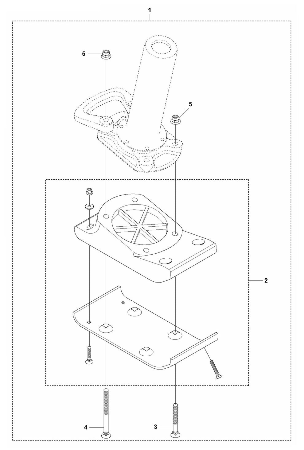 LT 5005 Foot 150 mm Repair Kit Assembly Parts by Husqvarna
