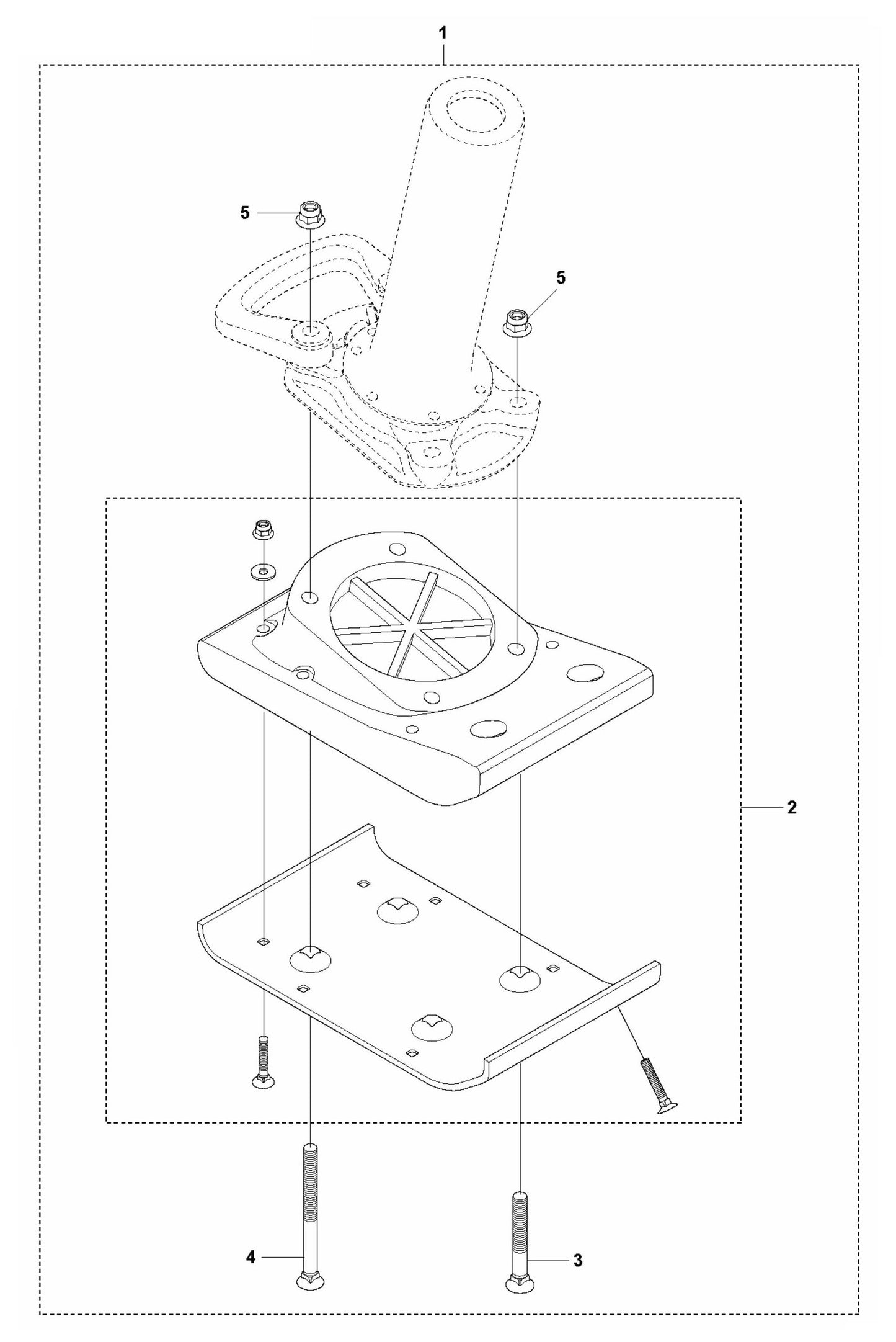 LT 5005 Foot 230 mm Repair Kit Assembly Parts by Husqvarna