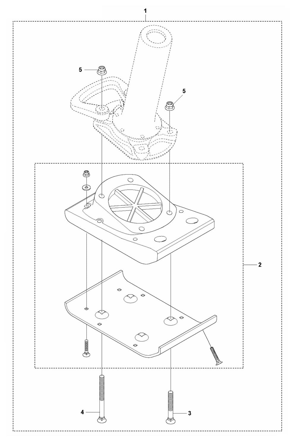 LT 5005 Foot 230 mm Repair Kit Assembly Parts by Husqvarna