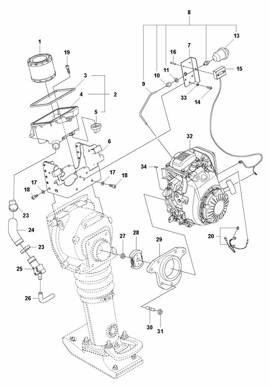 LT 5005 Air Filter and Engine Installation Assembly Parts by Husqvarna